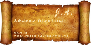 Jakubecz Albertina névjegykártya